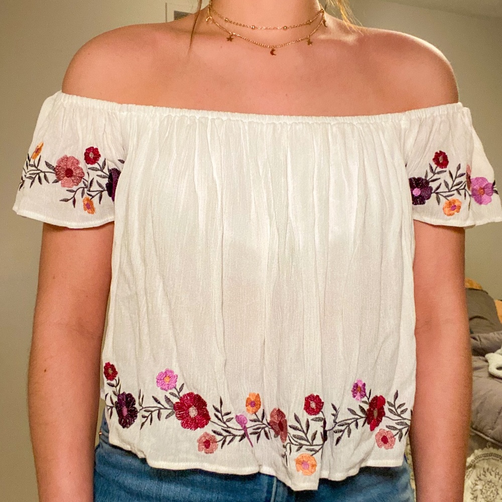 Forever 21 Off the Shoulder Floral Top